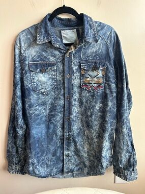 Pride Of The Nation Parish Mens Stone Wash Denim Jacket XL